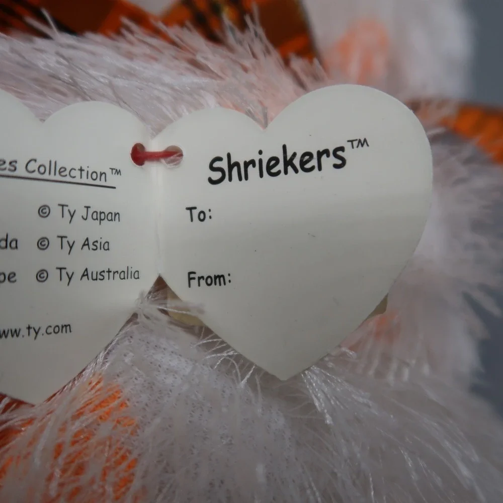 TY Beanie Buddy Punkies Halloween Ghost Shriekers & Grinner Orange 10 in Lot Set